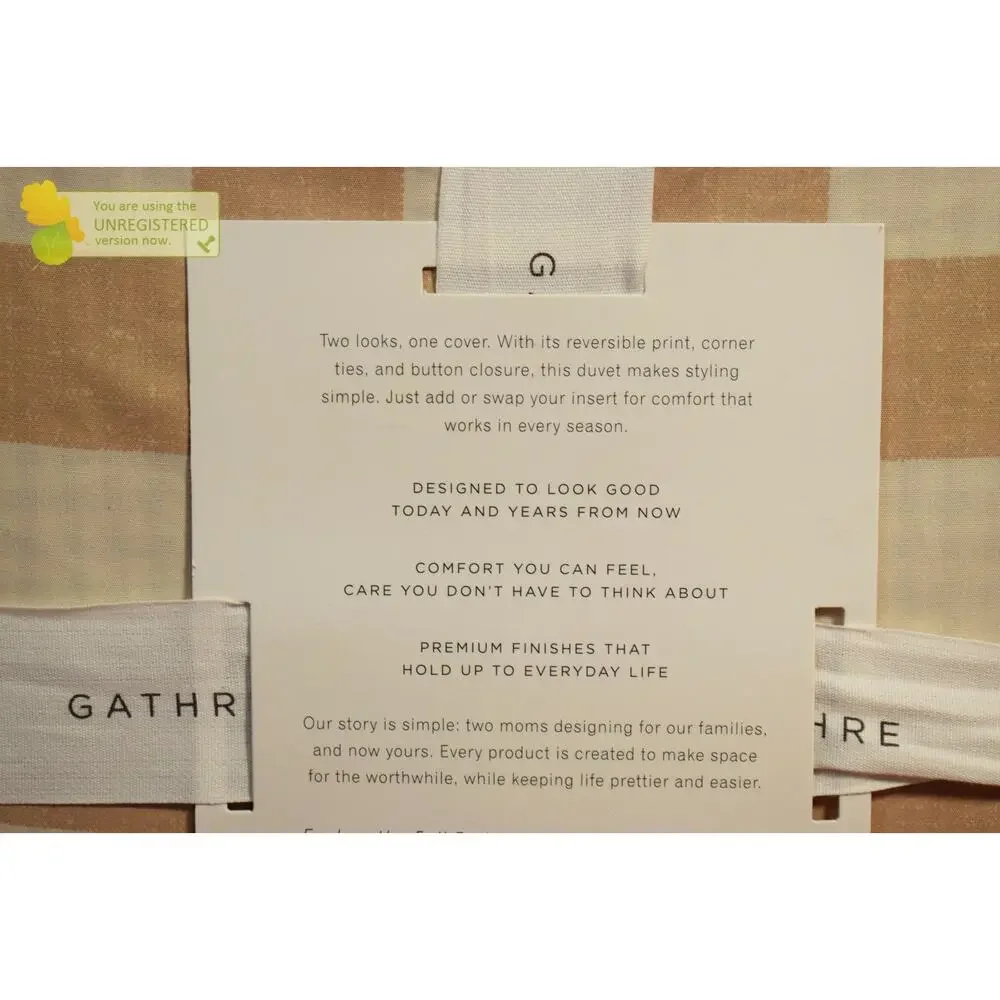 Gathre Khaki Gingham Reversible Duvet Set Twin